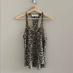 Leopard print racer back tank top
